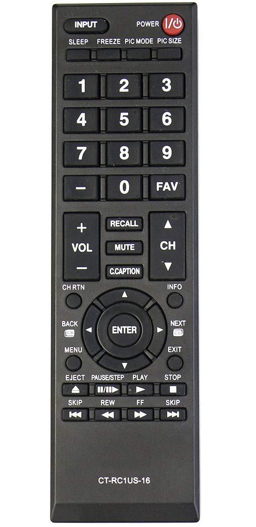 ALLIMITY CT-RC1US-16 Remote Control Replacement for Toshiba TV 19AV600 19C100 19C100U 24L4200 26C10 32C10 32C110 32DT1 32DT1U 32DT2U 32E20U 32FT2U 32L1350 32L1400 32L4200 32SL400 - LeoForward Australia