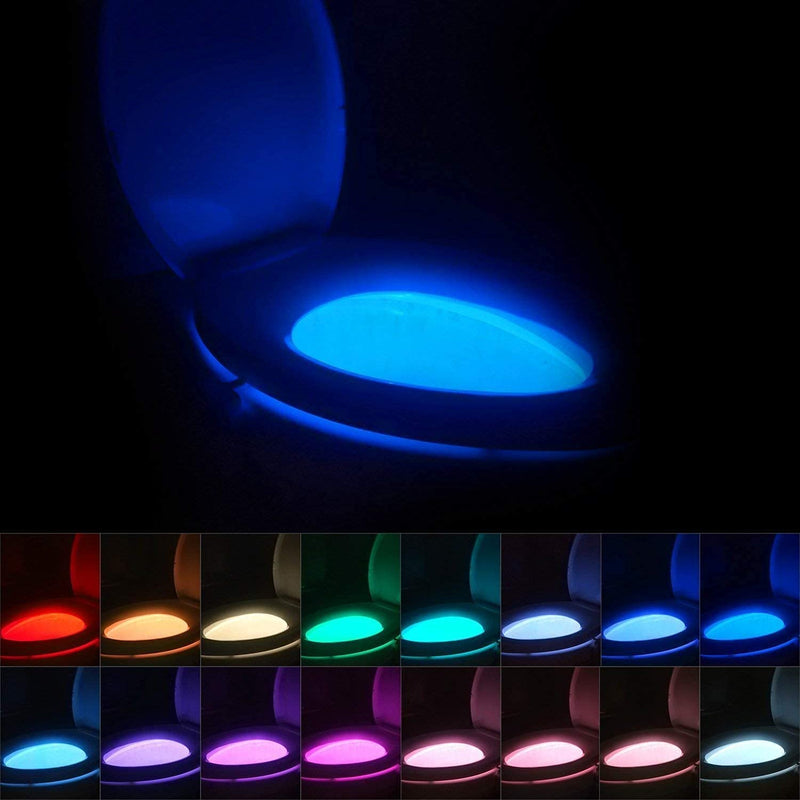  [AUSTRALIA] - Chunace 16-Color Toilet Night Light, Motion Sensor Activated Bathroom LED Bowl Nightlight, Unique & Funny Gifts Idea for Dad Teen Boy Kids Men Women, Cool Fun Gadgets for Stocking Stuffers