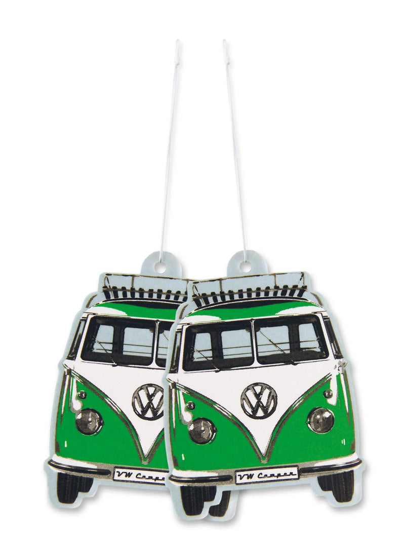 BRISA VW Collection - Volkswagen Scented Car Air Freshener Fragrance Deodorizer for Car/Auto or Home with Volkswagen Samba Bus T1 Camper Van Front Design (Apple/Green/2-pc Set) - LeoForward Australia