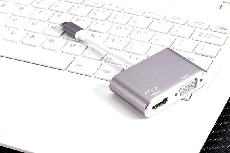 USB C to VGA Adaptor | USB C to HDMI 4K | Thunderbolt 3 (USB C Type) to VGA HDMI UHD for iPad/MacBook Pro/Samsung S8 S9 - LeoForward Australia