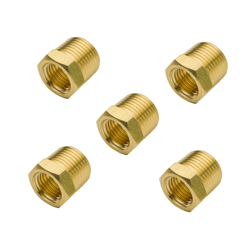  [AUSTRALIA] - Legines NPT Bushing 3/8" Male x 1/4" Female Reducing Adapter Hex Head Pipe Fitting (Pack of 5) 3/8" NPT Male x 1/4" NPT Female