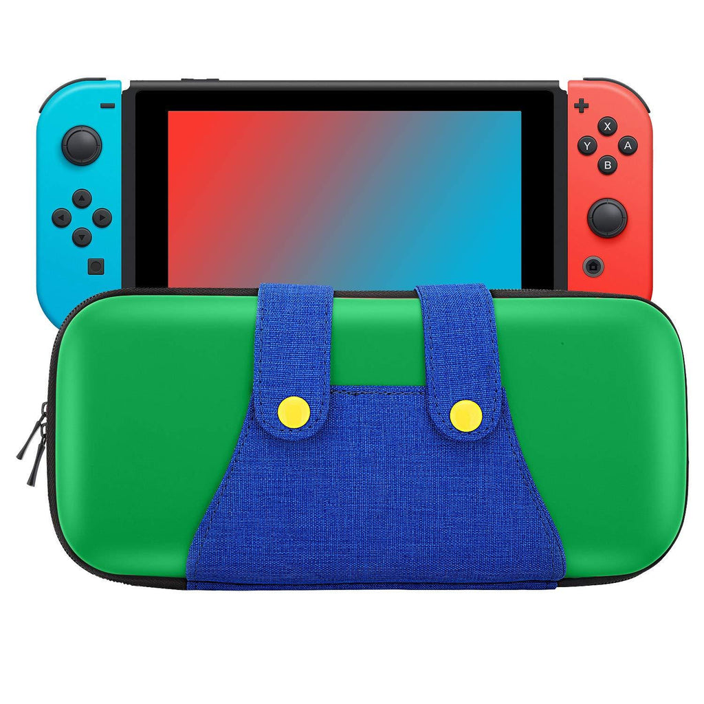  [AUSTRALIA] - MoKo Carrying Case Compatible with Nintendo Switch/Switch OLED Model (2021), Portable Protective Hard Shell Cover Travel Carrying Case Storage Bag with 10 Game Cartridge Holder – Green + Blue