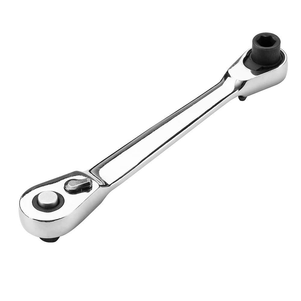 Mini Ratchet Wrench 1/4 Inch Drive Socket and Screwdriver Bit Driver Quick Release Ratchet Wrench Dual-use Spanner Multifunctional Hand Tools S:10CM - LeoForward Australia