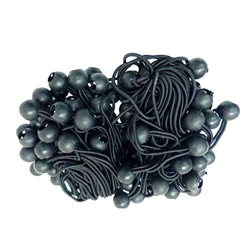  [AUSTRALIA] - MTB 6 Inch Bungee Cord with Balls Canopy Tarp Tie Straps Black Color Pack of 50 Black-50 Pack