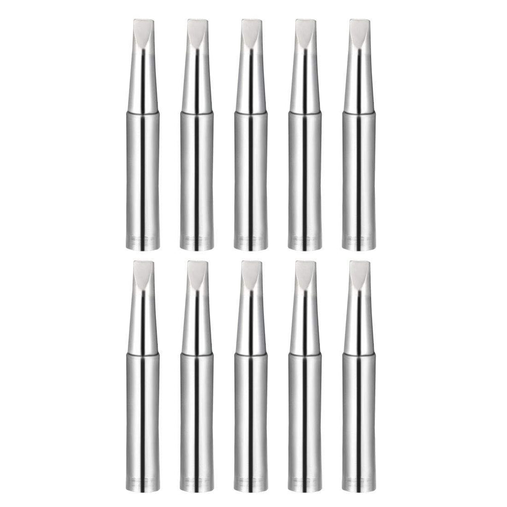  [AUSTRALIA] - uxcell Soldering Iron Tips 4mm x 6.5mm Flat Edge Replacement for Solder Station Tip 900M-T-3.2D Silver 10pcs