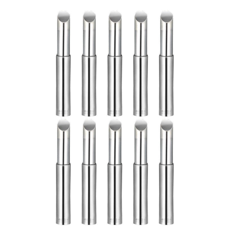  [AUSTRALIA] - uxcell Soldering Iron Tips 4mm x 6.5mm Bevel Edge Replacement for Solder Station Tip 900M-T-5C Silver 10pcs