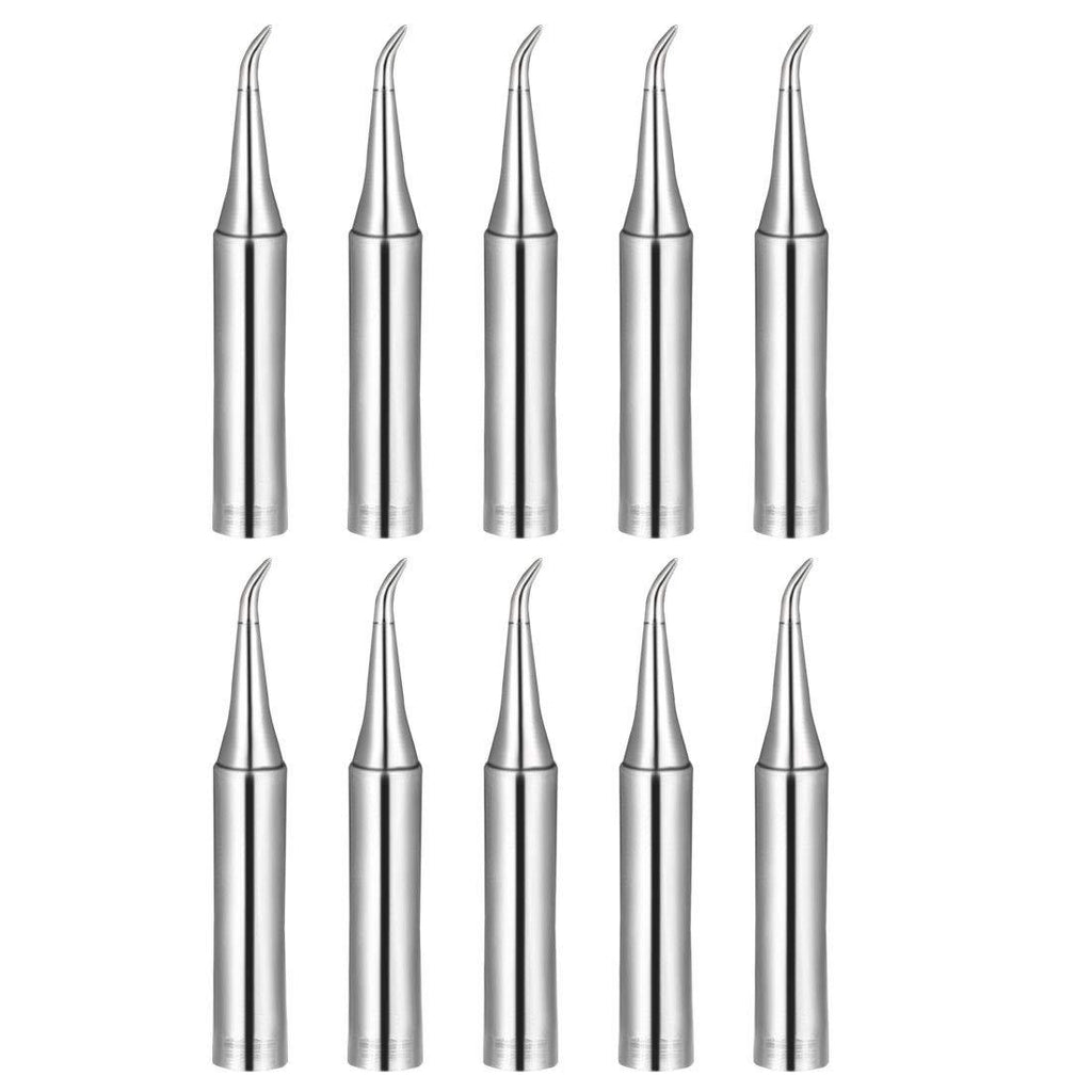  [AUSTRALIA] - uxcell Soldering Iron Tips 4mm x 6.5mm Curve Tip Edge Replacement for Solder Station Tip 900M-T-IS Silver 10pcs