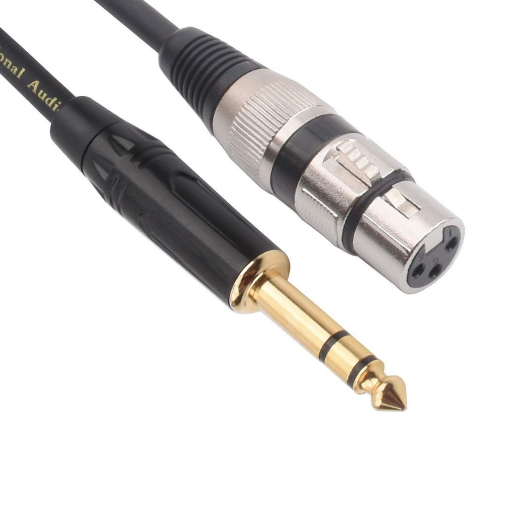 [AUSTRALIA] - TISINO XLR Female to 1/4 Inch (6.35mm) TRS Jack Lead Balanced Signal Interconnect Cable XLR to Quarter inch Patch Cable - 15 Feet