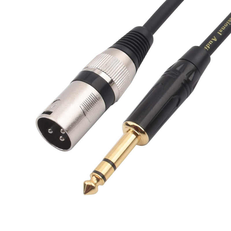  [AUSTRALIA] - DISINO 1/4 Inch TRS to XLR Male Balanced Signal Interconnect Cable Quarter inch to XLR Patch Cable - 15 Feet