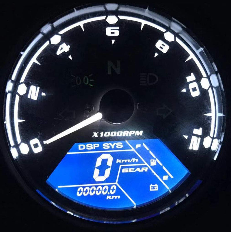  [AUSTRALIA] - BLUERICE LCD Universal Digital Speedometer Odometer Tachometer , Motorcycle Speedometer 12000RPM 199 KMH MPH For 1,2,4 Cylinders With Bracket