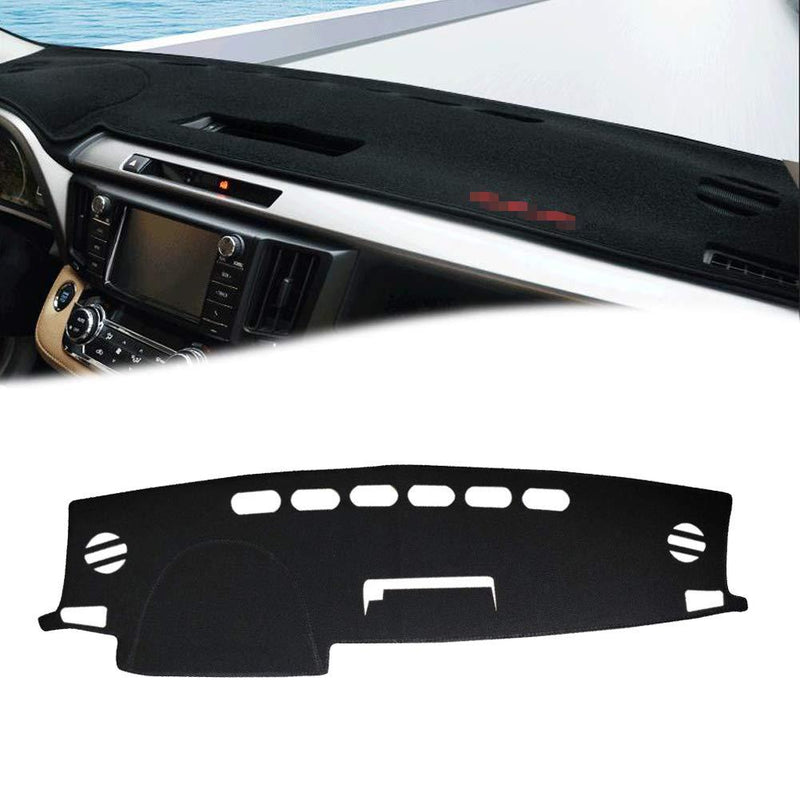  [AUSTRALIA] - GTINTHEBOX Custom Fit Dashboard Black Center Console Cover Dash Mat Protector Sunshield Cover Pad for 2013 2014 2015 2016 2017 2018 Toyota RAV4 Black Rim