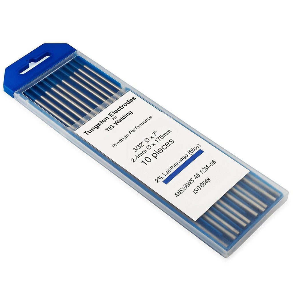  [AUSTRALIA] - KINGQ TIG Welding Tungsten Electrodes 2% Lanthanated 3/32” x 7” (Blue, WL20) 10-Pack 3/32"