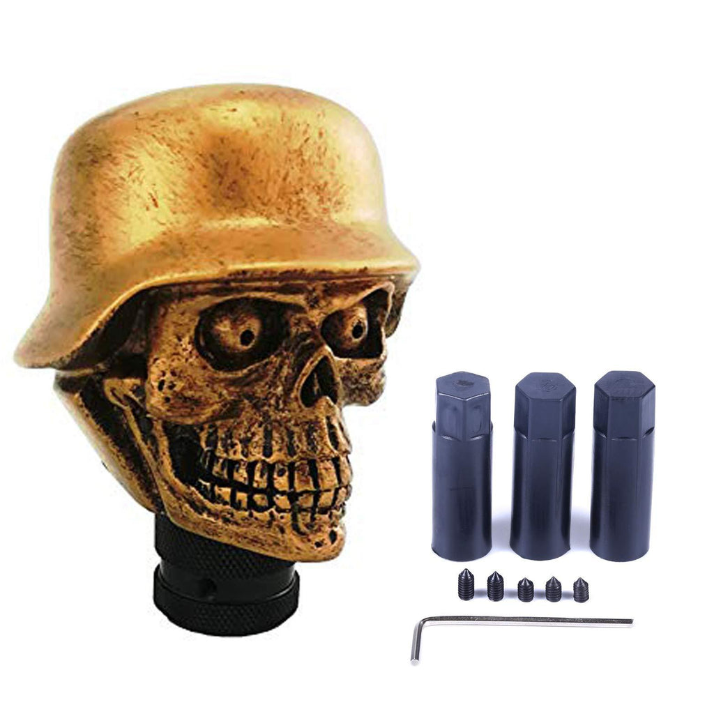  [AUSTRALIA] - Arenbel Shift Knobs Copper Soldier Skull Style Gear Shifter Stick Knob fit Most Universal Manual Automatic Vehicle