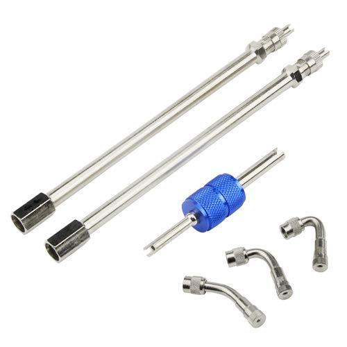 WMYCONGCONG 6 PCS 6" Valve Stem Extenders Straight Metal Dual Wheel Valve Stem Extension Adapter + 45/90/135 Degree Angled Tire Valve Extension Adapter for RV Tires Truck Motorhome Coach - LeoForward Australia