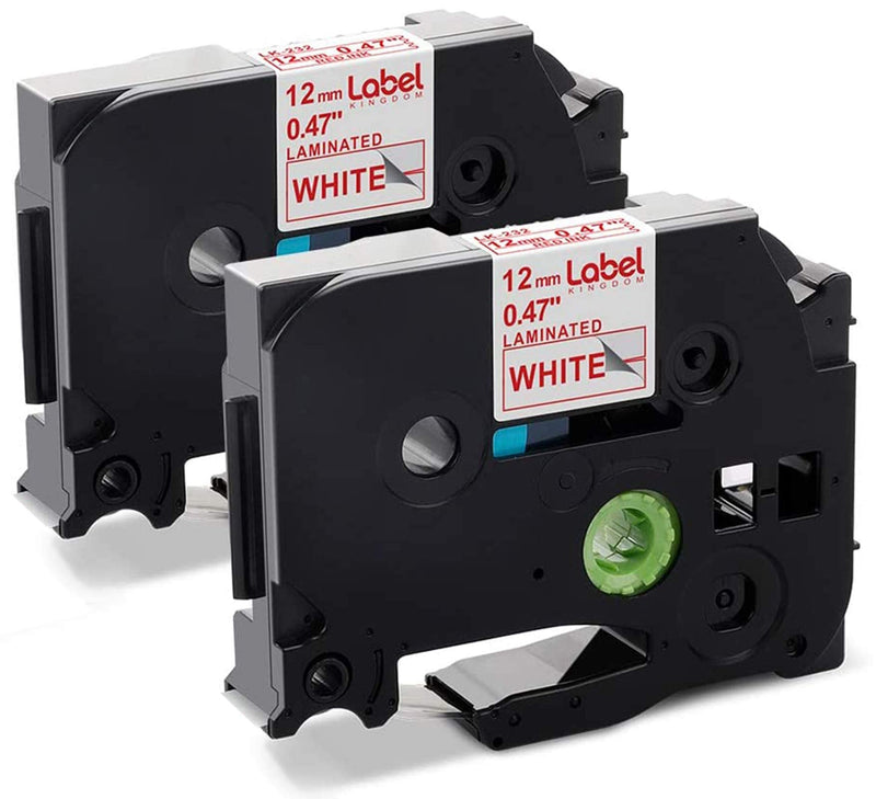  [AUSTRALIA] - Label KINGDOM Compatible Labels Replacement for Brother TZe-232 TZ-232 Red on White P Touch TZe Label Tape 12mm 0.47 Inch Laminated for PT-D210 PT-D400 PT-D200 PT-H110 Label Maker, 2-Pack