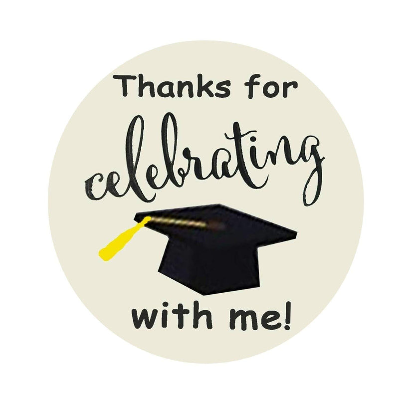 2 Inch Graduation Stickers,Thanks for Celebrate with Me Adhesive Labels - 100 Pieces/Roll - LeoForward Australia