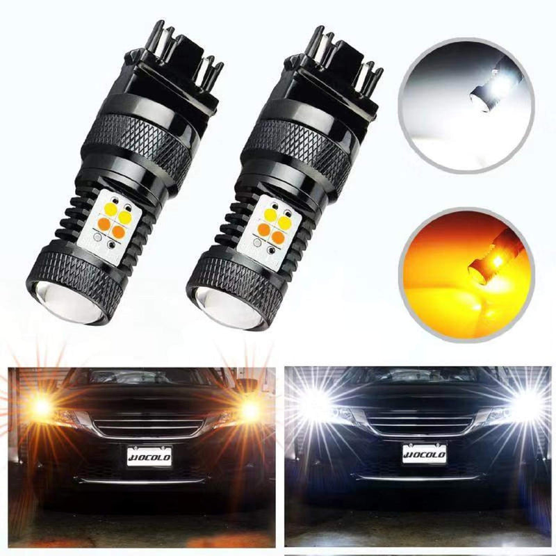 HOCOLO Extremely Bright 3030 Chipsets White/Yellow 3157 3155 3457 4157 Switchback LED Bulbs with Projector For Turn Signal Lights(Brightest Switchback bulb on the market) - LeoForward Australia