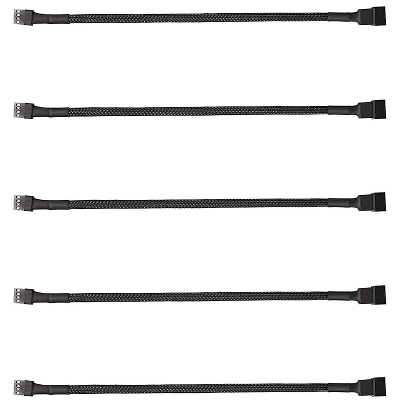  [AUSTRALIA] - ThreeBulls 5 Pack 4-Pin PWM Fan Splitter Cable, Sleeved Braided Adapter Computer PC Fan Power Extension Cable Converter for Computer ATX Case 4-Pin/3-Pin Cooling Fan Cable (10.6")