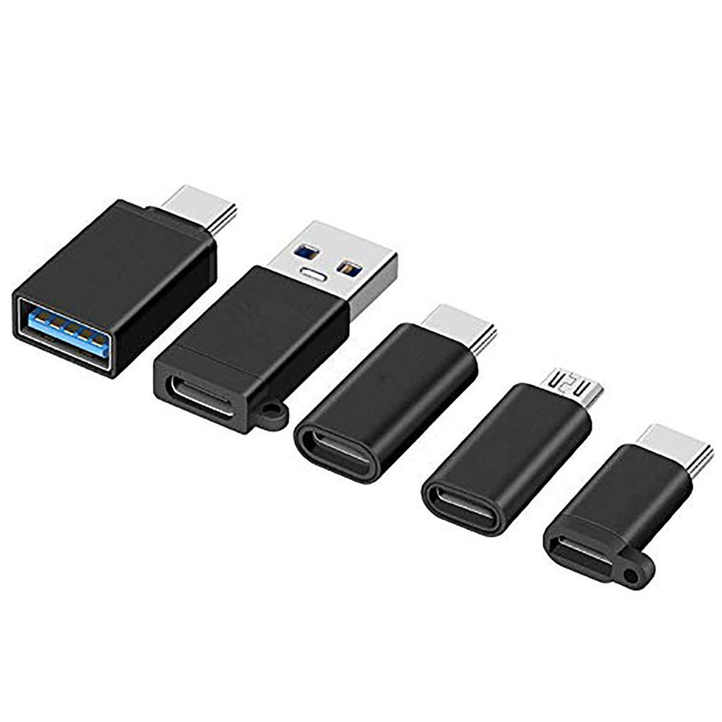 USB Type C Adapter,Micro USB to USB C Adapter,USB Type C to USB-A, USB C to USB 3.0 Adapter,for Google Pixel and more-5Pack Black - LeoForward Australia