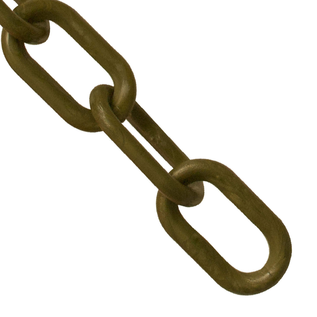  [AUSTRALIA] - Mr. Chain Plastic Barrier Chain, Khaki Gold, 1-Inch Link Diameter, 25-Foot Length (10007-25)