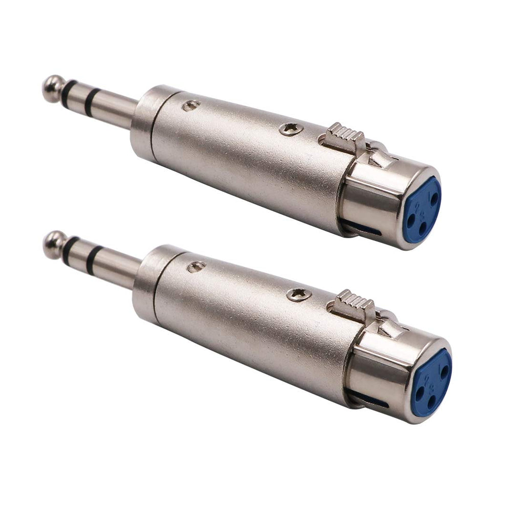  [AUSTRALIA] - 1/4 TRS to XLR Female Adapter Female XLR to 1/4 Stereo Balanced Audio Connector - 2 Pack 1/4 TRS to XLR Female(2Pack)