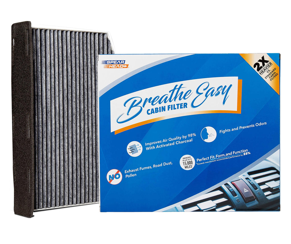 Spearhead Premium Breathe Easy Cabin Filter, Up to 25% Longer Life w/Activated Carbon (BE-373) 11.2 x 8.4 x 1.3 in - LeoForward Australia