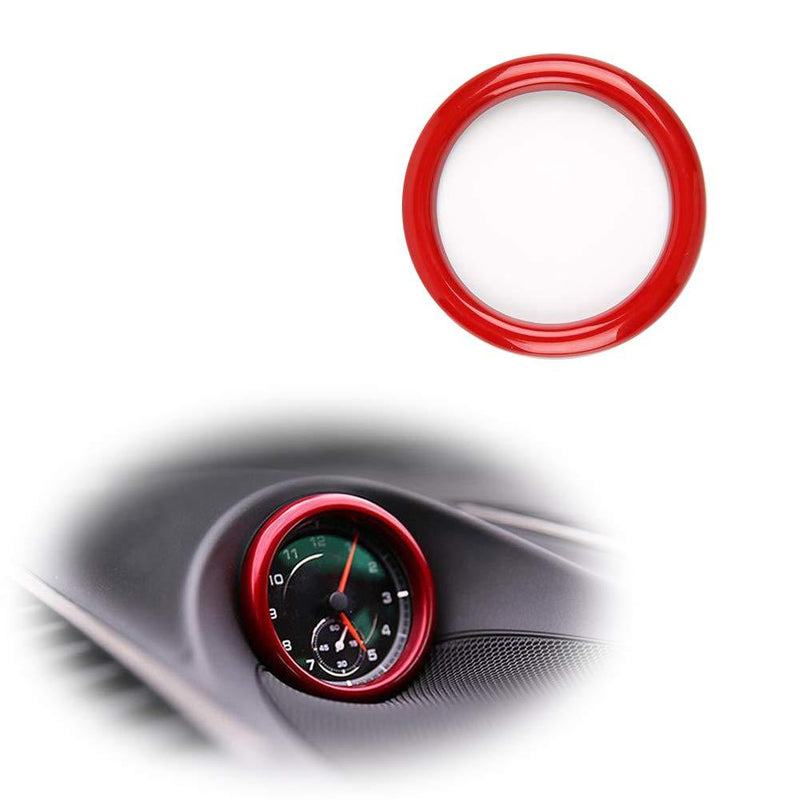 Luxury Matte Red Dashboard Center Clock Compass Cover Aluminum Ring Emblem Sticker for Porsche 911 Cayenee Boxster Macan Panamera, etc - LeoForward Australia