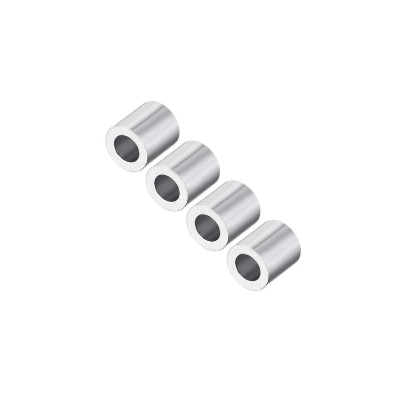 uxcell Aluminum Crimping Loop Sleeve Round for 1/8" - 5/32" Wire Rope Pack of 4 - LeoForward Australia