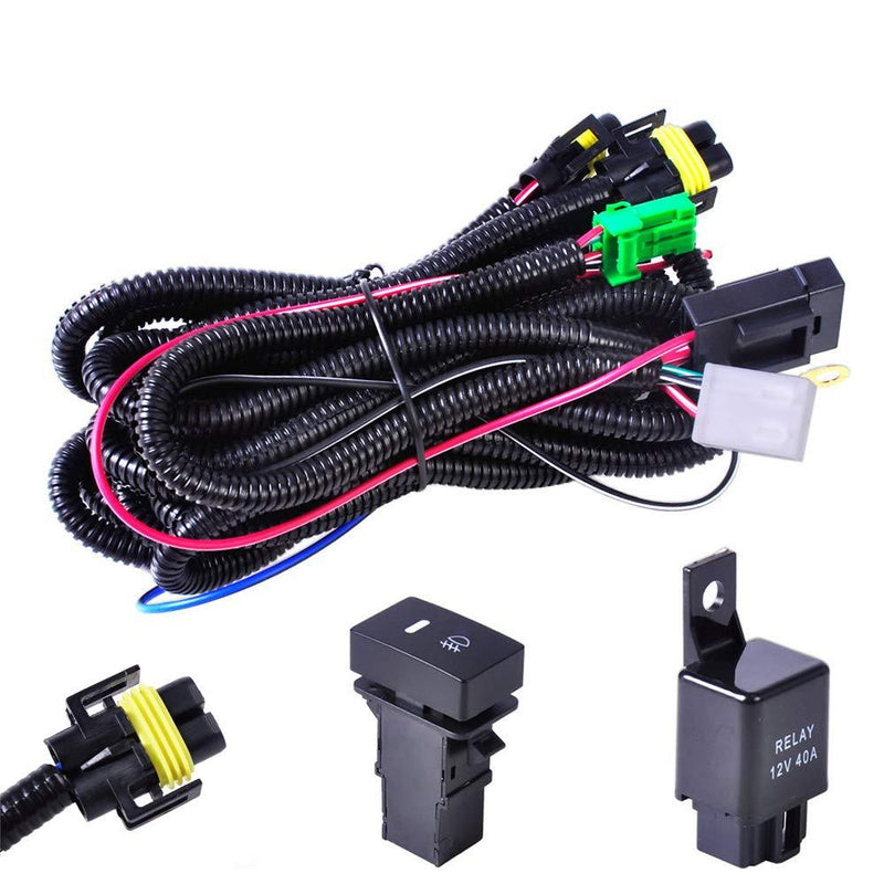 Ricoy H11 880 881 H8 12V 40A Relay Wire Harness Kit With LED indicators Switch ON/OFF For Toyota Lexus Driving Fog Light - LeoForward Australia