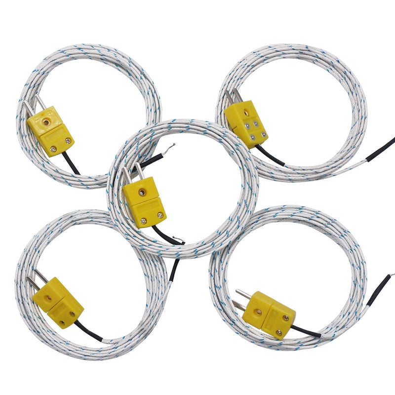  [AUSTRALIA] - TWTADE 5pcs 3M K Type Mini-Connector Thermocouple Temperature Probe Sensor Measure Range -50~350°C 5 Pcs