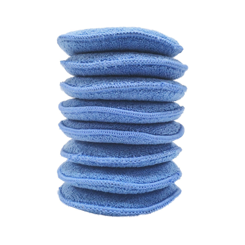  [AUSTRALIA] - Polyte Microfiber Detailing Wax Applicator Pad, 8 Pack (Blue, 5 in) Blue