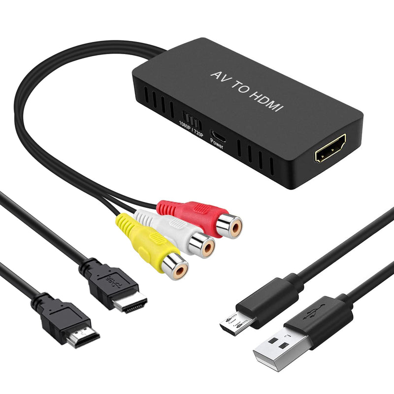  [AUSTRALIA] - RuiPuo RCA to HDMI Converter, AV to HDMI Adapter, Composite to HDMI Adapter Support 1080P, PAL/NTSC Compatible with WII/WII U/PS one/PS2/PS3/STB/Xbox/VHS/VCR/Blue-Ray DVD ect.