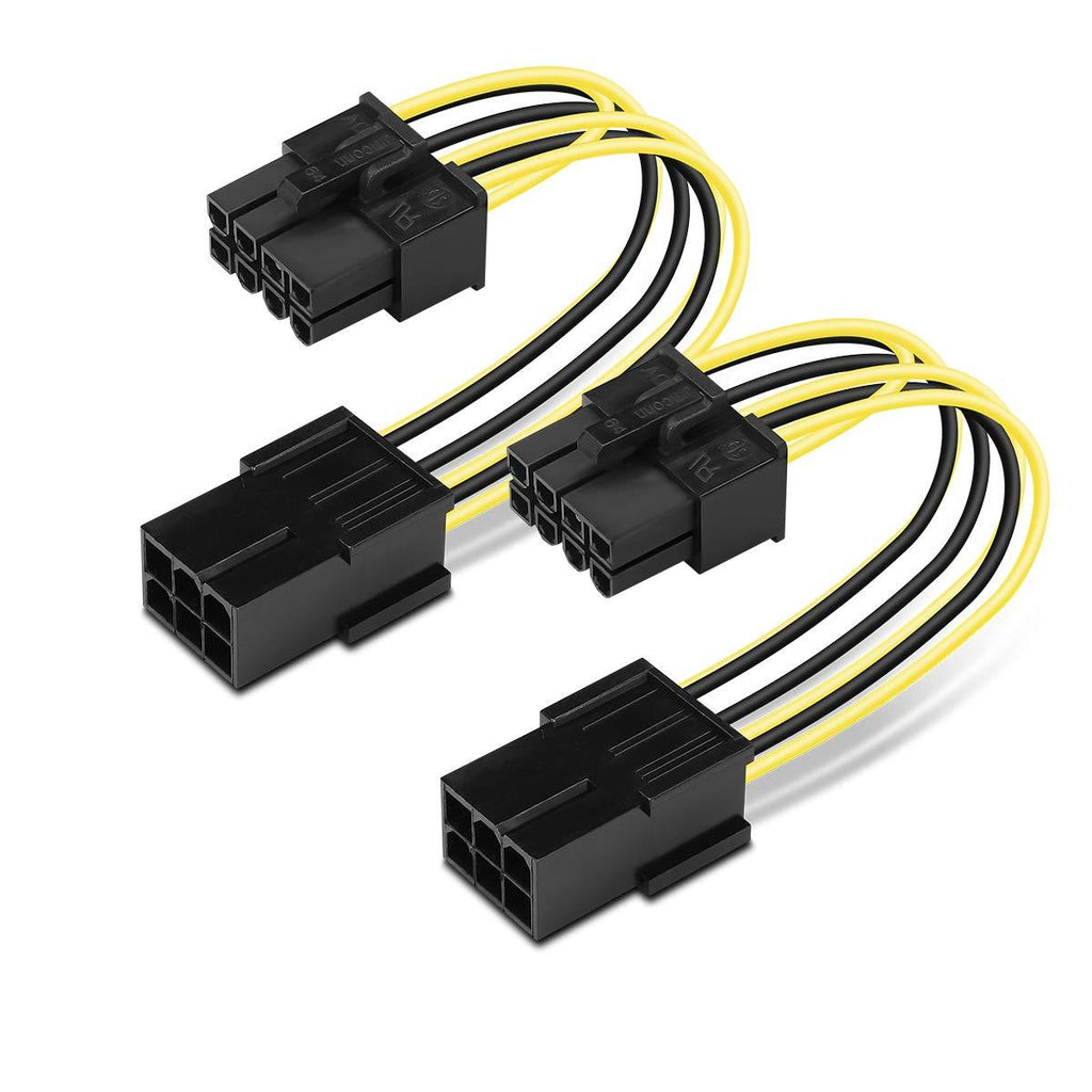 Benfei 2 Pack 6-Pin PCIe to 8-Pin PCIe Adapter Power Cable - 4 Inches - LeoForward Australia