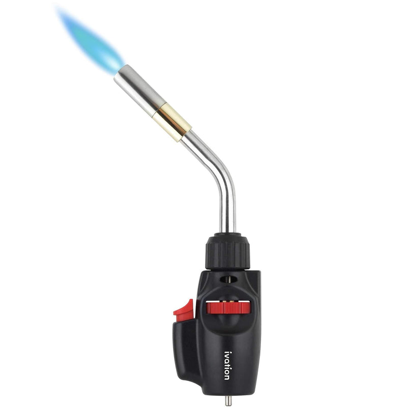  [AUSTRALIA] - Ivation Trigger Start Propane Torch, High-Temperature Flame Torch [2372°F] w/Easy Trigger-Start Ignition & Adjustable Flame Control for Light Welding, Soldering, Brazing, Heating, Thawing & More