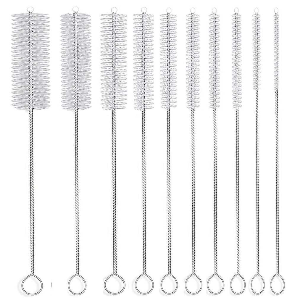Long Straw Brush, Nylon Pipe Tube Cleaner 8-ihch 10 Different Diameters Set of 10 - LeoForward Australia