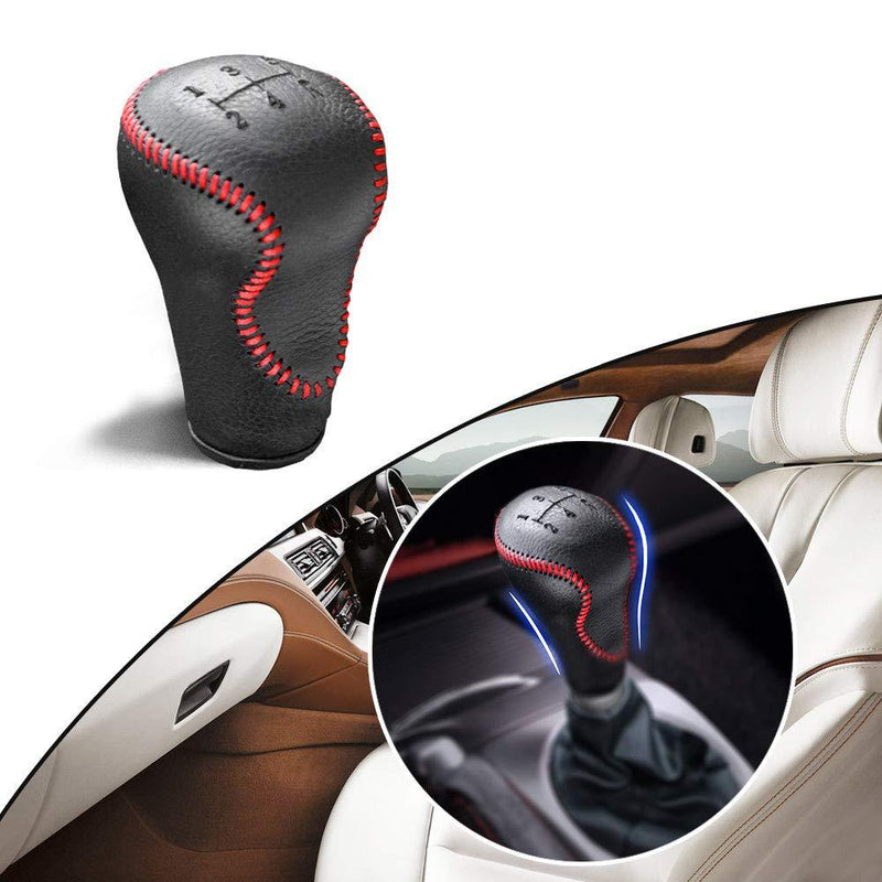  [AUSTRALIA] - Maite Hand Sew Non-slip Leather Car Gear Shift Knob Cover 5 Speed Manual Transmission for Honda Ciimo 2011-2015 Car Styling Red Line Type A
