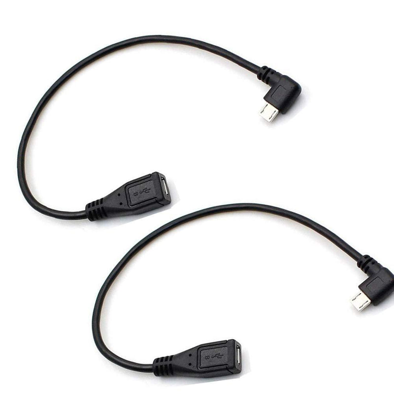 Micro USB Left Angle,Micro USB Extension Cable, 2-Pack 90 Degree Micro-B Male to Female Extension Cable, Data Transferring Cable Suitable for Samsung, HTC, Huawefti, Driving Recorder,Sony and More - LeoForward Australia