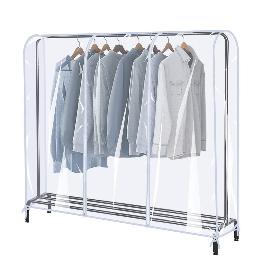  [AUSTRALIA] - SIWUTIAO Garment Rack Cover,5Ft Transparent PEVA Clothing Rack Cover ONLY, Clear Clothes dustproof Waterproof Cover 59x20x59 inch
