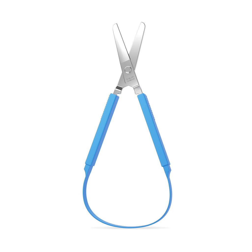  [AUSTRALIA] - BIERDORF 1-Pack Loop Scissors - Easy Grip, Easy Opening, Adapted Scissors for Special Needs, Safety Blade, Round Tip, Recommended by Hundreds of Occupational Therapists [2020 Upgraded]