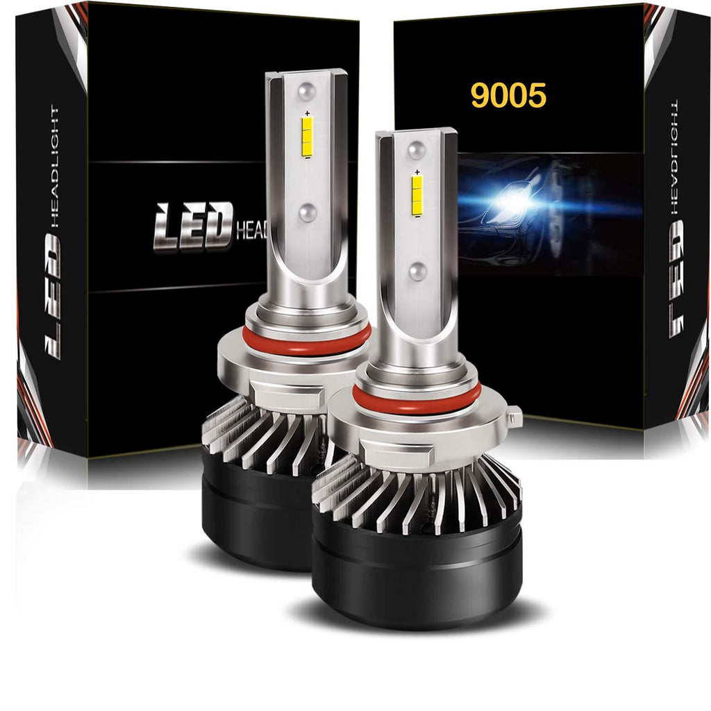 AUSI 9005 HB3 9140 9145 H10 LED Headlight Bulbs Conversion Kit,D6 Series CSP Chips High Beam Light Bulb,Super Bright adjustable Beam,6000K Xenon White IP65(2PCS) - LeoForward Australia