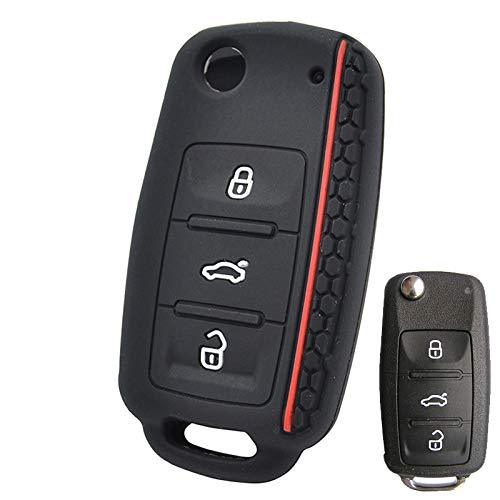 Silicone Car Key Cover Remote Fob Case For VW POLO Bora Beetle Tiguan Passat Golf Jetta SKODA Seat Shell Jacket Protector - LeoForward Australia