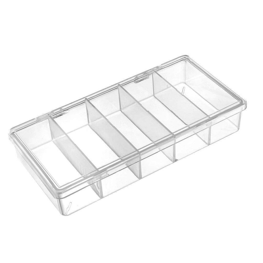 [AUSTRALIA] - uxcell Component Storage Box - PS Fixed 5 Grids Electronic Component Containers Tool Boxes Clear White 175x85x34mm