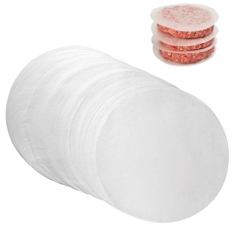  [AUSTRALIA] - Parchment Paper Round Non-Stick Hamburger Patty Paper Parchment Sheets Cake Pan Liner Circles for Baking Cakes, Cooking, Burger Patties, Cheesecake and Other Burger Patties (Pack of 96, 20CM)