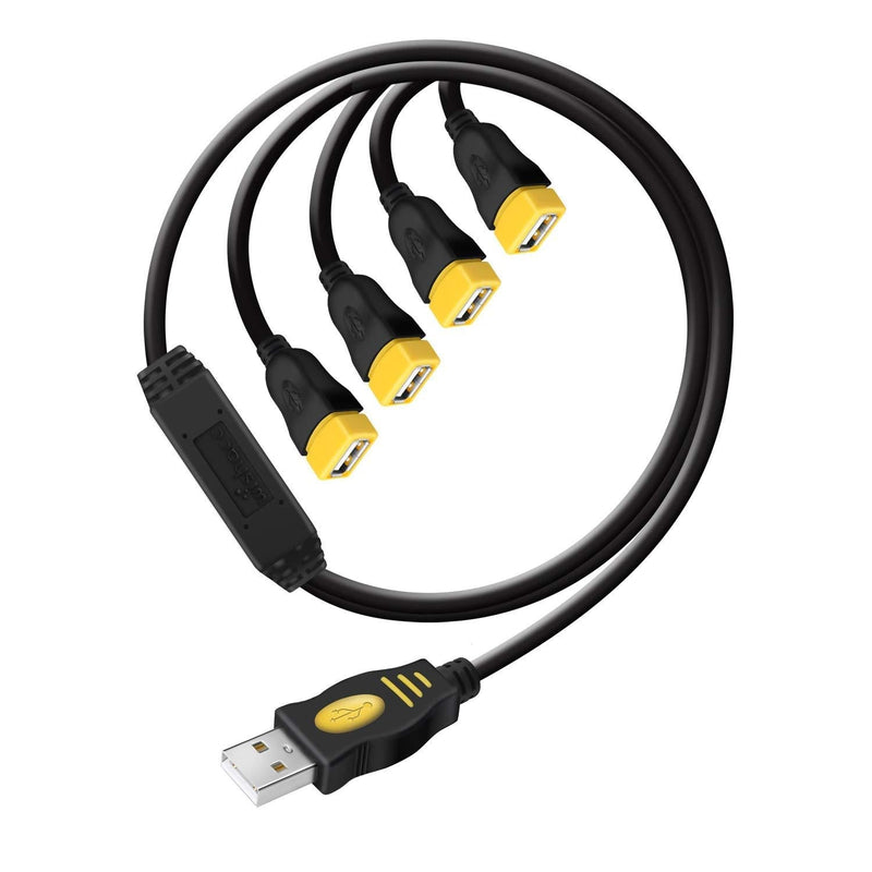 USB Y Splitter,wishacc USB 2.0 A Male to 4 USB Female 4-Port High Speed Hub Power Cord Extension Jack Y Data Splitters Adapter Cable - LeoForward Australia