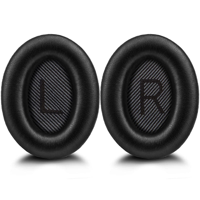  [AUSTRALIA] - Bose Quiet Comfort 35 Replacement Ear Cushions Kit by Link Dream Soft Protein Leather Replacement Ear Pad for Bose QC 35/25 / 15 QC2 / Ae2 / Ae2i / Ae2W / Sound Link/Sound True (Black) Black