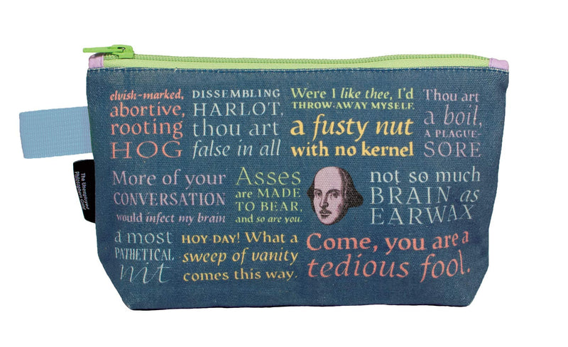 Shakespearean Insults Bag - 9" Zipper Pouch for Pencils, Tools, Cosmetics and More - LeoForward Australia