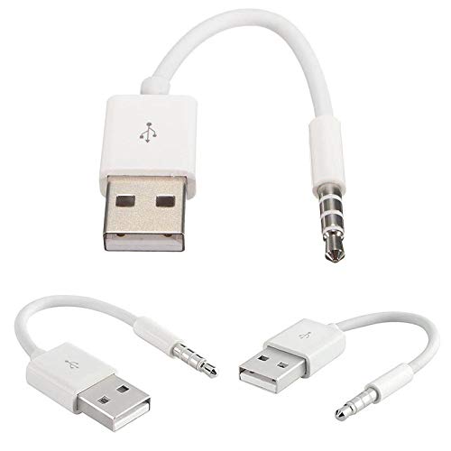  [AUSTRALIA] - VizGiz 2 Pack for iPod Shuffle Charger Cable USB Data Sync Charging Cord Replacement Jack 3.5mm Male AUX Plug to USB Male Adapter for Apple iPod Shuffle 3/4/5/6/7 Gen 3rd 4th 5th Generation MP3/MP4