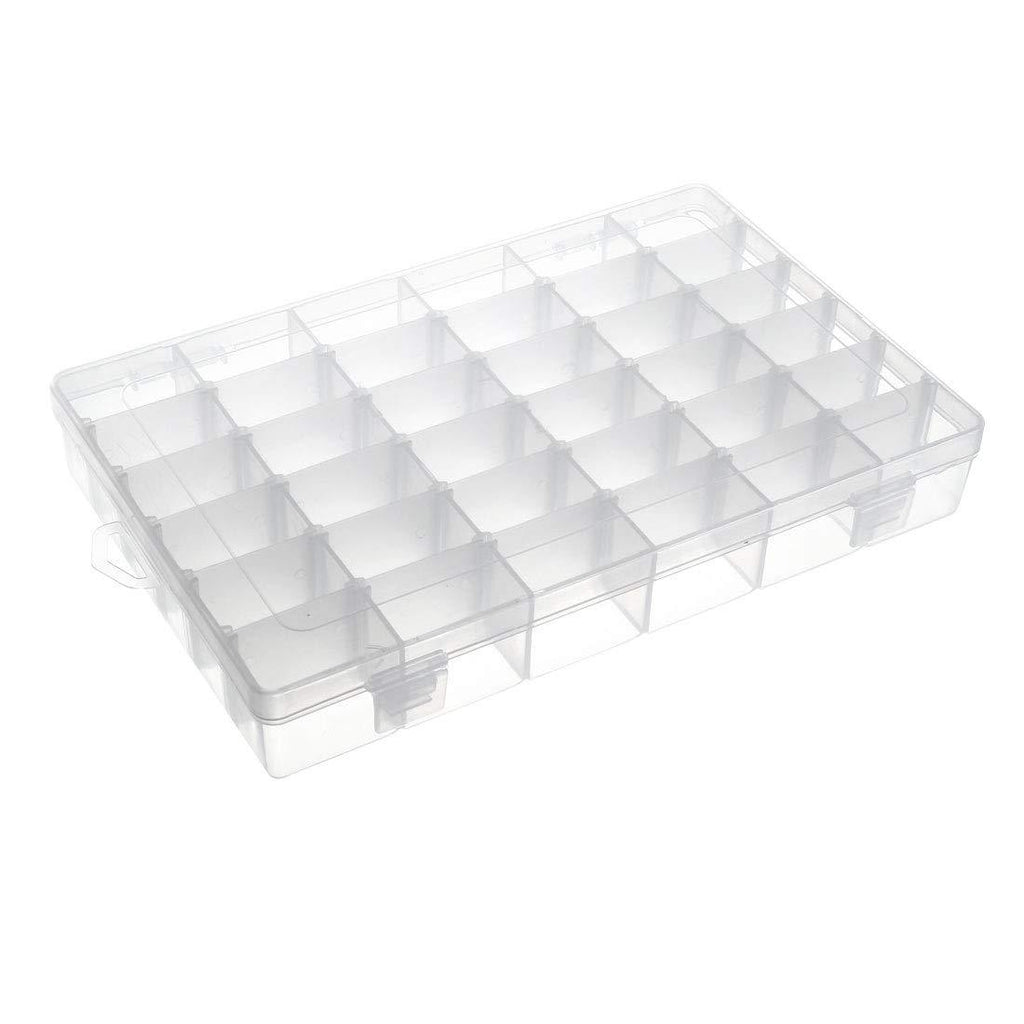  [AUSTRALIA] - uxcell Component Storage Box - Plastic Adjustable 36 Grids Electronic Component Containers Tool Boxes Clear White 275x178x43mm