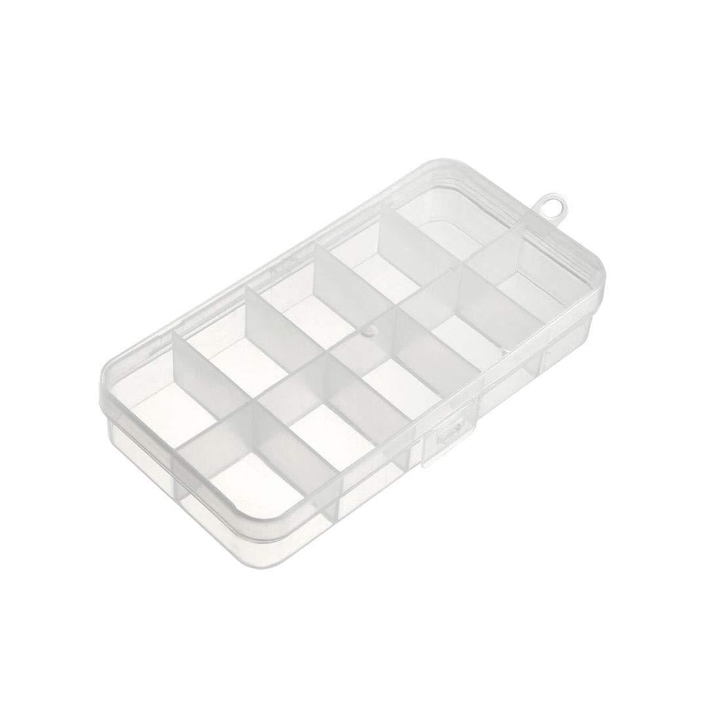  [AUSTRALIA] - uxcell Component Storage Box - Plastic Fixed 10 Grids Electronic Component Containers Tool Boxes Clear White 128x67x22mm