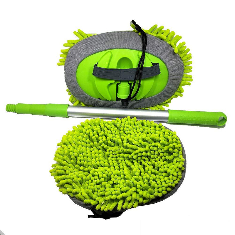  [AUSTRALIA] - BONV Chenille Microfiber Car Wash Mop with Long Extension Aluminum Alloy Handle Three-Section Adjustable Rod Brush Multi-Function Household Car Truck Washing Cleaning Tool Accessories